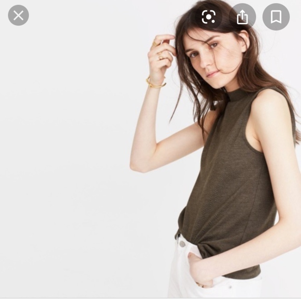 Madewell Army Green Mockneck Tank
